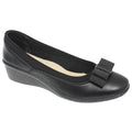 Black - Front - Lunar Womens-Ladies Deacon Leather Pumps