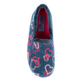 Blue-Pink - Lifestyle - Lunar Womens-Ladies Jolly Hearts Slippers