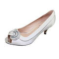 Silver - Pack Shot - Lunar Womens-Ladies Ripley Satin Court Shoes