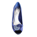 Navy - Pack Shot - Lunar Womens-Ladies Ripley Satin Court Shoes