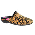 Brown-Black - Front - Lunar Womens-Ladies Ghana Cheetah Slippers