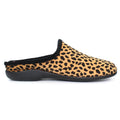 Brown-Black - Back - Lunar Womens-Ladies Ghana Cheetah Slippers