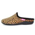 Brown-Black - Side - Lunar Womens-Ladies Ghana Cheetah Slippers