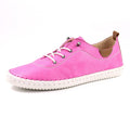 Fuchsia-White - Lifestyle - Lunar Womens-Ladies St Ives Leather Plimsolls