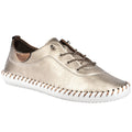 Gold - Front - Lunar Womens-Ladies St Ives Leather Plimsolls