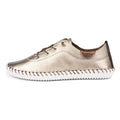 Gold - Back - Lunar Womens-Ladies St Ives Leather Plimsolls