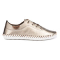 Gold - Side - Lunar Womens-Ladies St Ives Leather Plimsolls