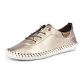 Gold - Close up - Lunar Womens-Ladies St Ives Leather Plimsolls