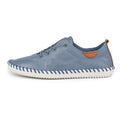 Mid Blue - Back - Lunar Womens-Ladies St Ives Leather Plimsolls