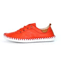 Orange-White - Back - Lunar Womens-Ladies St Ives Leather Plimsolls