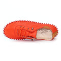 Orange-White - Lifestyle - Lunar Womens-Ladies St Ives Leather Plimsolls