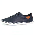 Navy - Back - Lunar Womens-Ladies St Ives Leather Plimsolls