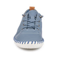 Mid Blue - Close up - Lunar Womens-Ladies St Ives Leather Plimsolls