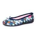 Navy - Close up - Lunar Womens-Ladies Magic Spotted Slippers