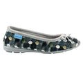 Grey - Side - Lunar Womens-Ladies Magic Spotted Slippers