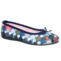 Navy - Front - Lunar Womens-Ladies Magic Spotted Slippers