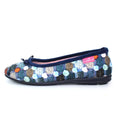 Navy - Side - Lunar Womens-Ladies Magic Spotted Slippers