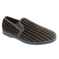 Brown - Front - Goodyear Mens Don Striped Slippers