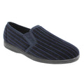 Navy - Front - Goodyear Mens Don Striped Slippers