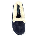 Navy - Lifestyle - Lunar Womens-Ladies Shake Faux Fur Trim Slippers