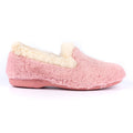 Pink - Back - Lunar Womens-Ladies Shake Faux Fur Trim Slippers