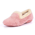 Pink - Close up - Lunar Womens-Ladies Shake Faux Fur Trim Slippers