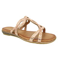 Rose Gold - Front - Lunar Womens-Ladies Gabriela Sandals