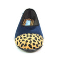 Blue - Close up - Lunar Womens-Ladies Jessie Leopard Print Slippers