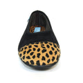 Black - Close up - Lunar Womens-Ladies Jessie Leopard Print Slippers