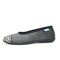 Grey - Side - Lunar Womens-Ladies Jessie Leopard Print Slippers