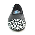 Grey - Close up - Lunar Womens-Ladies Jessie Leopard Print Slippers