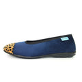 Blue - Side - Lunar Womens-Ladies Jessie Leopard Print Slippers