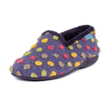 Purple - Close up - Lunar Womens-Ladies Helix Polka Dot Slippers