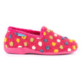 Pink - Back - Lunar Womens-Ladies Helix Polka Dot Slippers