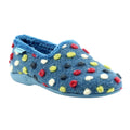 Mid Blue - Front - Lunar Womens-Ladies Helix Polka Dot Slippers