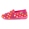 Pink - Side - Lunar Womens-Ladies Helix Polka Dot Slippers