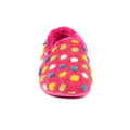 Pink - Pack Shot - Lunar Womens-Ladies Helix Polka Dot Slippers