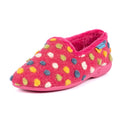 Pink - Close up - Lunar Womens-Ladies Helix Polka Dot Slippers