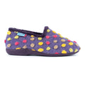 Purple - Back - Lunar Womens-Ladies Helix Polka Dot Slippers