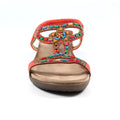 Orange - Pack Shot - Lunar Womens-Ladies Mariella Beaded Sandals