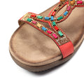 Orange - Close up - Lunar Womens-Ladies Mariella Beaded Sandals