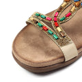 Beige - Close up - Lunar Womens-Ladies Mariella Beaded Sandals