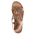 Pink - Front - Lunar Womens-Ladies Mariella Beaded Sandals