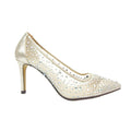 Gold - Back - Lunar Womens-Ladies Argo Mesh Court Shoes