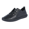 Black - Side - Lunar Womens-Ladies St Ives Leather Plimsolls