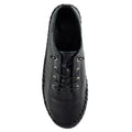 Black - Pack Shot - Lunar Womens-Ladies St Ives Leather Plimsolls