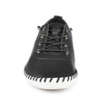 Black - Close up - Lunar Womens-Ladies St Ives Leather Plimsolls