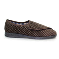 Brown - Back - Goodyear Mens Columbus II Checked Slippers