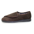 Brown - Side - Goodyear Mens Columbus II Checked Slippers