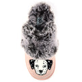 Pink - Side - Lazy Dogz Womens-Ladies Dalmation Slippers